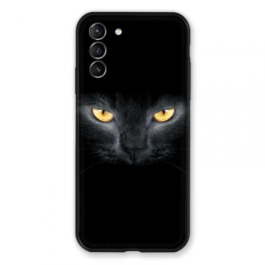 Coque Pour Samsung Galaxy S21 Plus Chat Noir