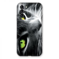 Coque Pour Samsung Galaxy S21 Plus Chat Vert