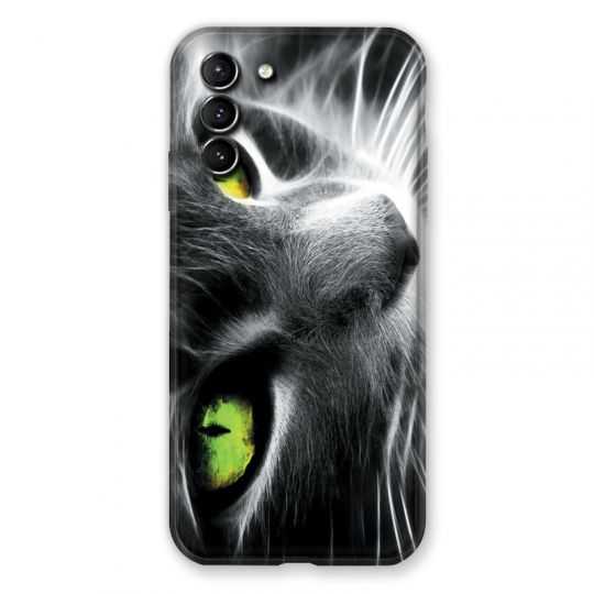 Coque Pour Samsung Galaxy S21 Plus Chat Vert