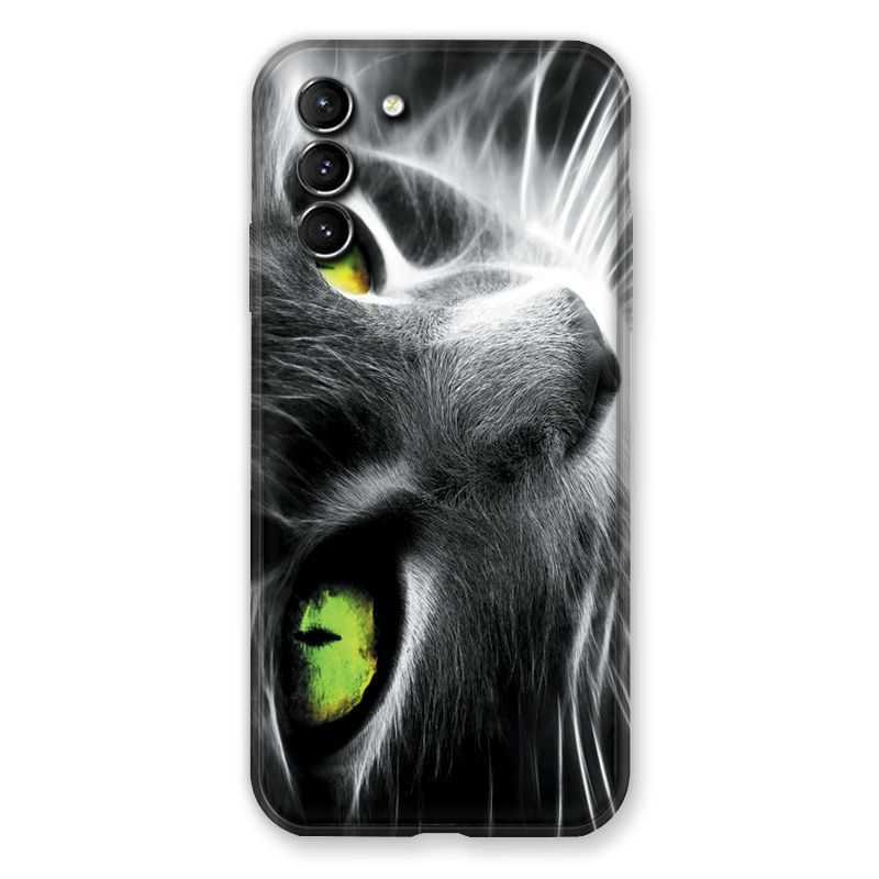 Coque Pour Samsung Galaxy S21 Plus Chat Vert