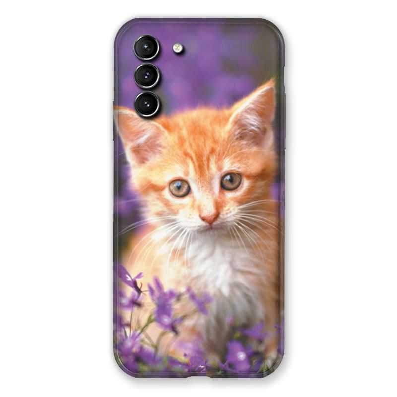Coque Pour Samsung Galaxy S21 Plus Chat Violet