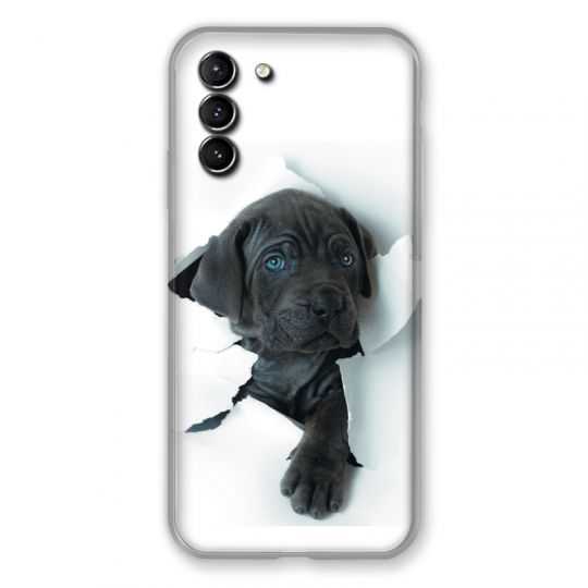 Coque Pour Samsung Galaxy S21 Plus Chien Noir