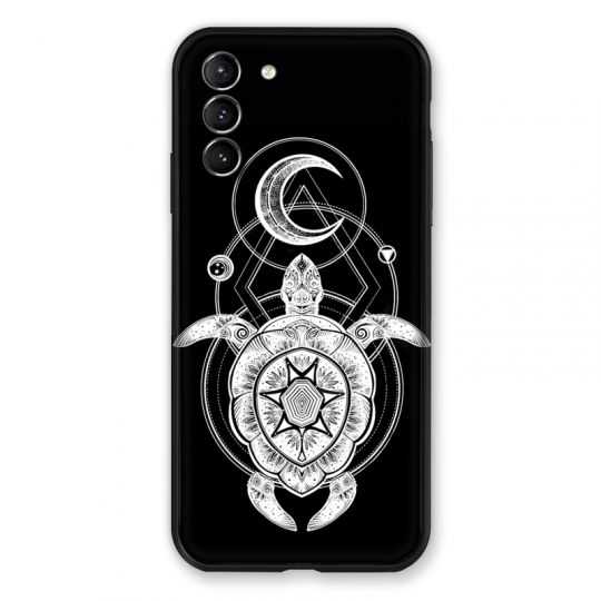 Coque Pour Samsung Galaxy S21 Plus Animaux Maori Tortue Noir