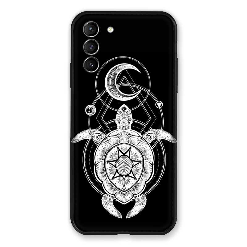 Coque Pour Samsung Galaxy S21 Plus Animaux Maori Tortue Noir