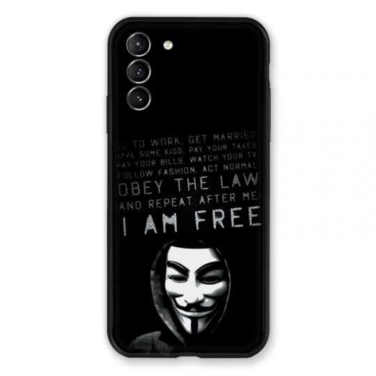 Coque Pour Samsung Galaxy S21 Plus Anonymous I am free