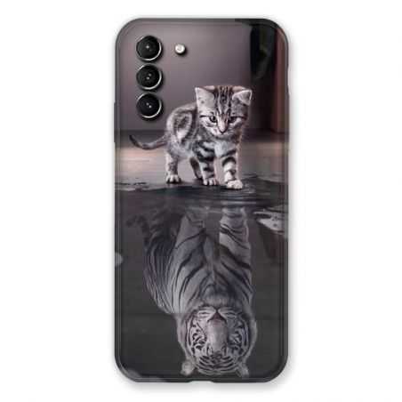 Coque Pour Samsung Galaxy S21 Plus Chat Reflet