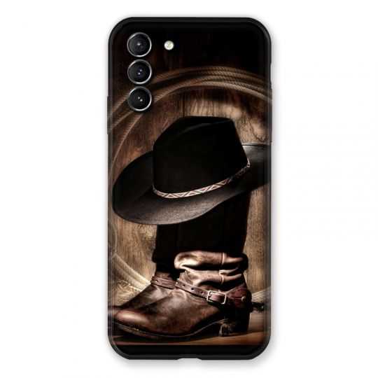 Coque Pour Samsung Galaxy S21 Plus Cow Boy Chapeau