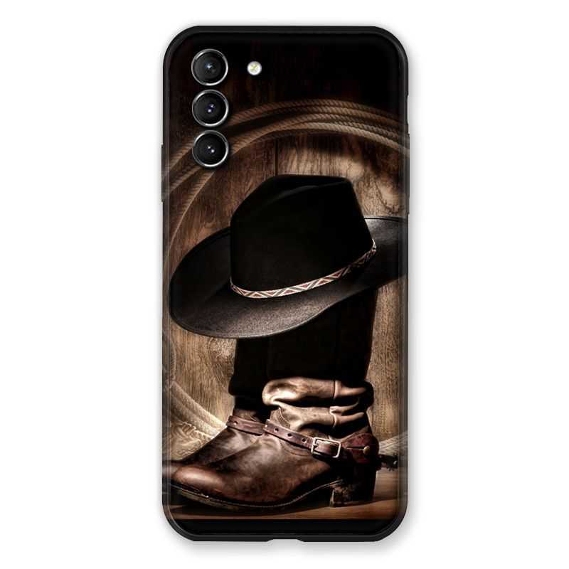 Coque Pour Samsung Galaxy S21 Plus Cow Boy Chapeau