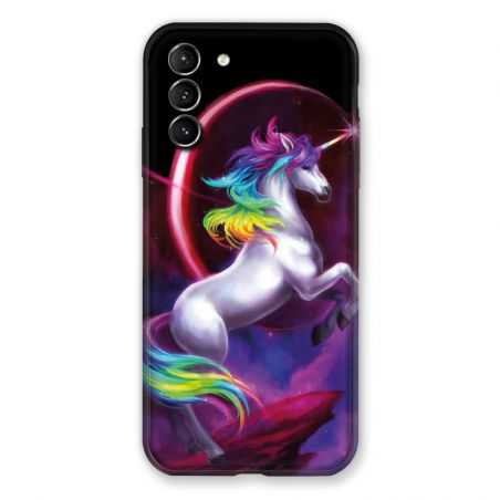 Coque Pour Samsung Galaxy S21 Plus Licorne Arc en ciel