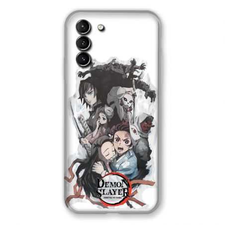 Coque Pour Samsung Galaxy S21 Plus Manga Demon Slayer Blanc