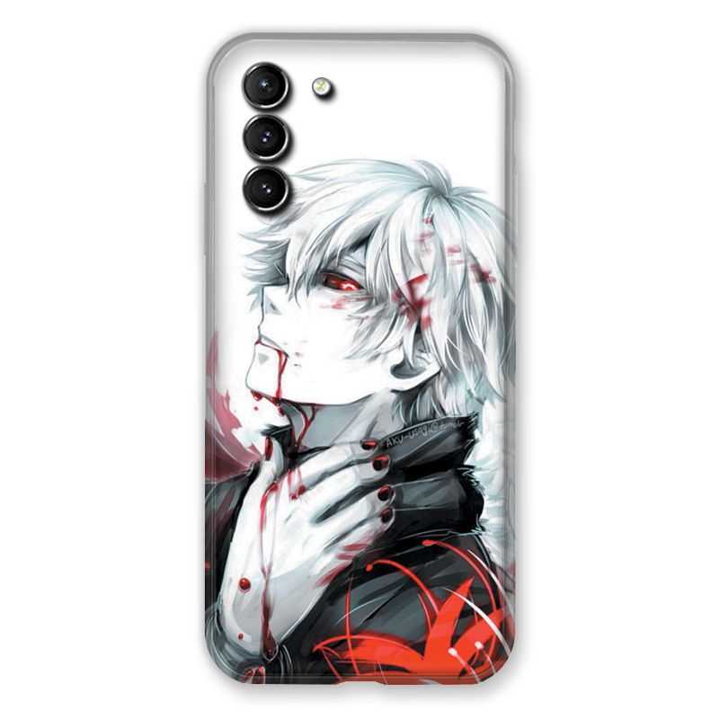 Coque Pour Samsung Galaxy S21 Plus Manga Kaneki Blanc