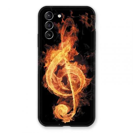 Coque Pour Samsung Galaxy S21 Plus Musique Clé Sol Feu N