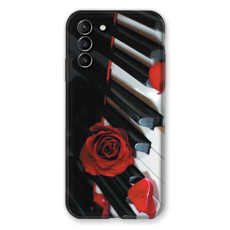 Coque Pour Samsung Galaxy S21 Plus Musique Rose Piano