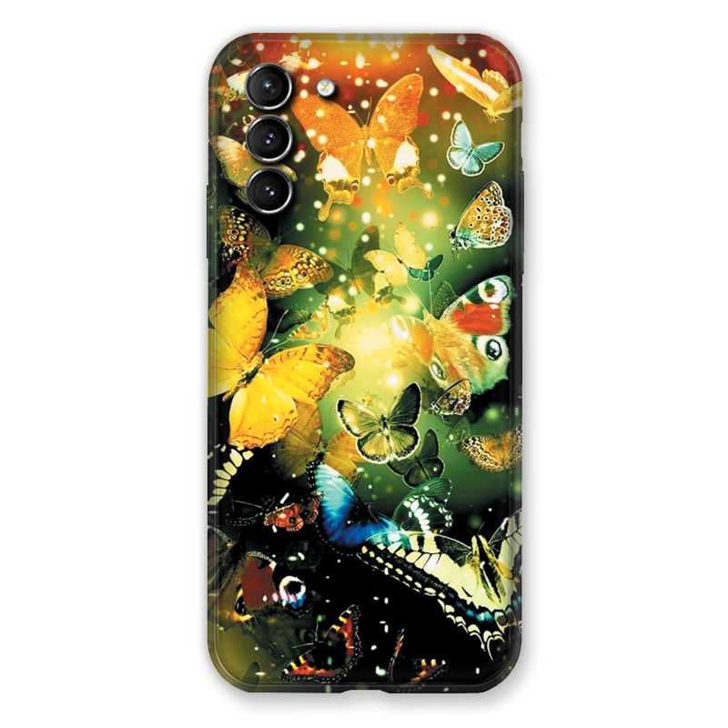 Coque Pour Samsung Galaxy S21 Plus Papillon Jaune
