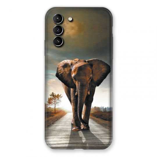 Coque Pour Samsung Galaxy S21 Plus Savane Elephant Route