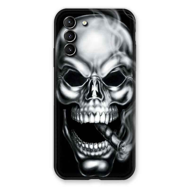 Coque Pour Samsung Galaxy S21 Plus Tete de Mort Fume