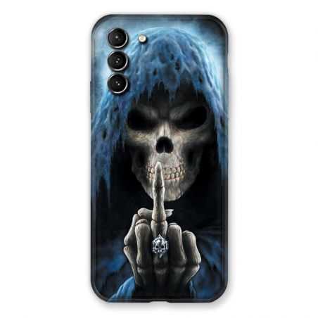 Coque Pour Samsung Galaxy S21 Plus Tete de Mort Doigt
