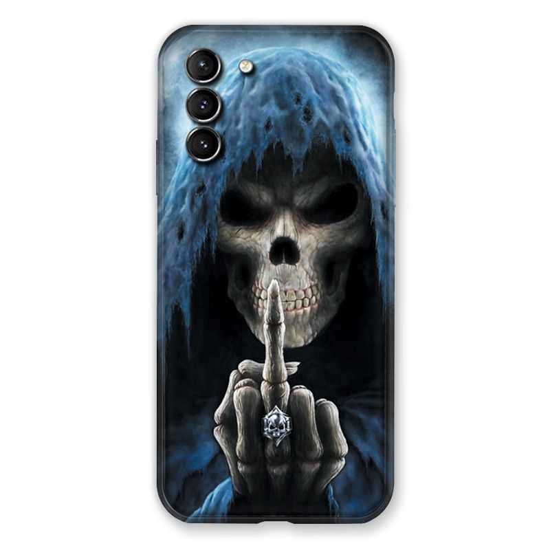Coque Pour Samsung Galaxy S21 Plus Tete de Mort Doigt
