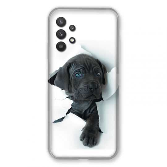 Coque Pour Samsung Galaxy A32 Chien Noir