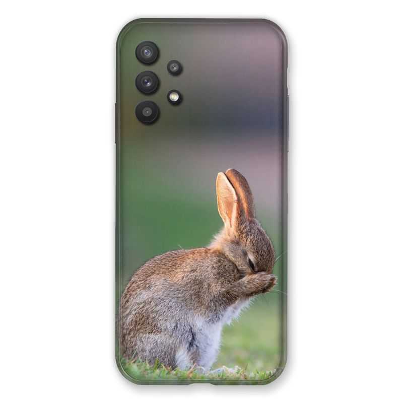 Coque Pour Samsung Galaxy A32 Lapin Marron
