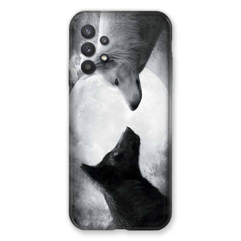 Coque Pour Samsung Galaxy A32 Loup Duo