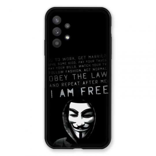 Coque Pour Samsung Galaxy A32 Anonymous I am free