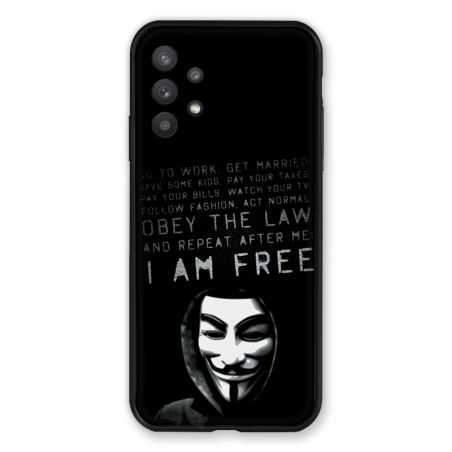 Coque Pour Samsung Galaxy A32 Anonymous I am free