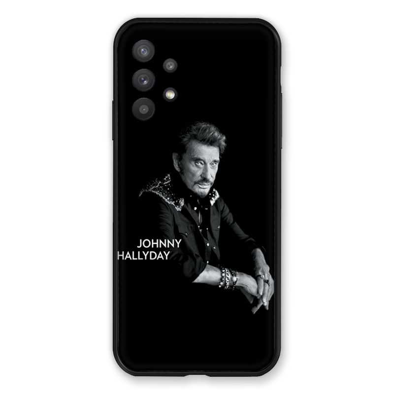 Coque Pour Samsung Galaxy A32 Johnny Hallyday Noir