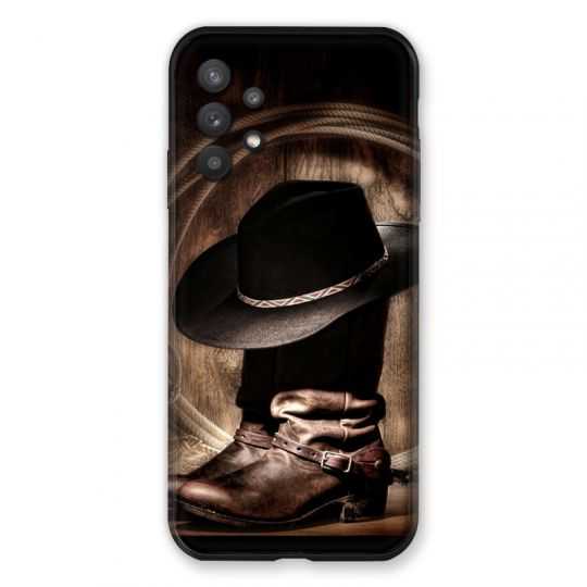 Coque Pour Samsung Galaxy A32 Cow Boy Chapeau