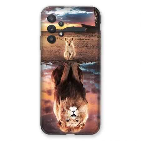 Coque Pour Samsung Galaxy A32 Lion Reflet