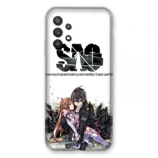 Coque Pour Samsung Galaxy A32 Manga SAO sword Art Online Blanc