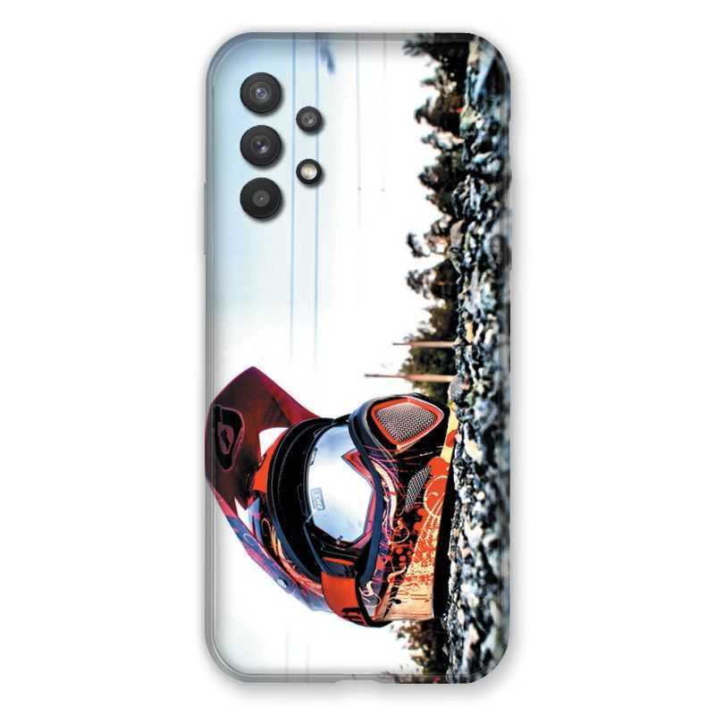 Coque Pour Samsung Galaxy A32 Moto Casque Cross