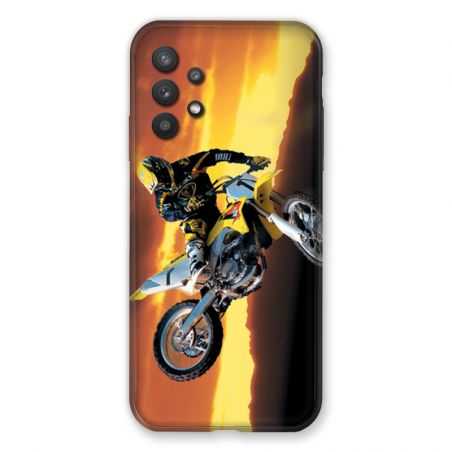 Coque Pour Samsung Galaxy A32 Moto Cross Noir