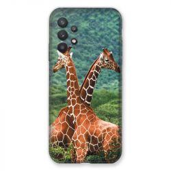 Coque Pour Samsung Galaxy A32 Savane Girafe Duo