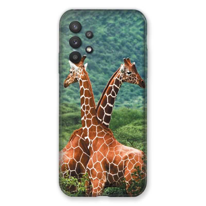 Coque Pour Samsung Galaxy A32 Savane Girafe Duo