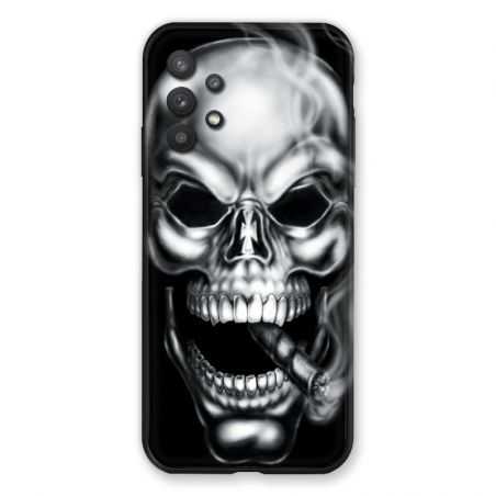 Coque Pour Samsung Galaxy A32 Tete de Mort Fume