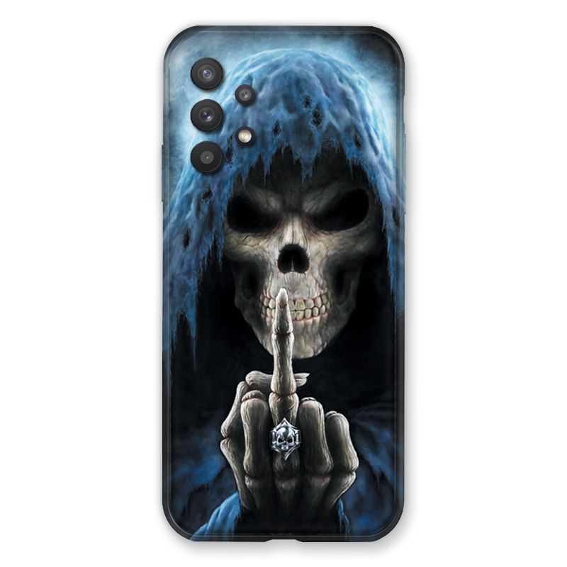 Coque Pour Samsung Galaxy A32 Tete de Mort Doigt