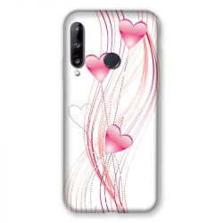 Coque Pour Huawei P40 Lite E Coeur Rose Montant sur Blanc