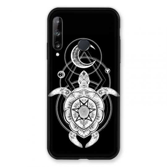 Coque Pour Huawei P40 Lite E Animaux Maori Tortue Noir