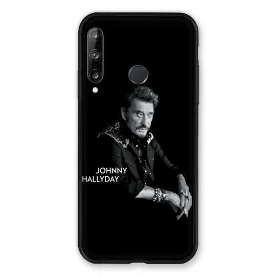 Coque Pour Huawei P40 Lite E Johnny Hallyday Noir