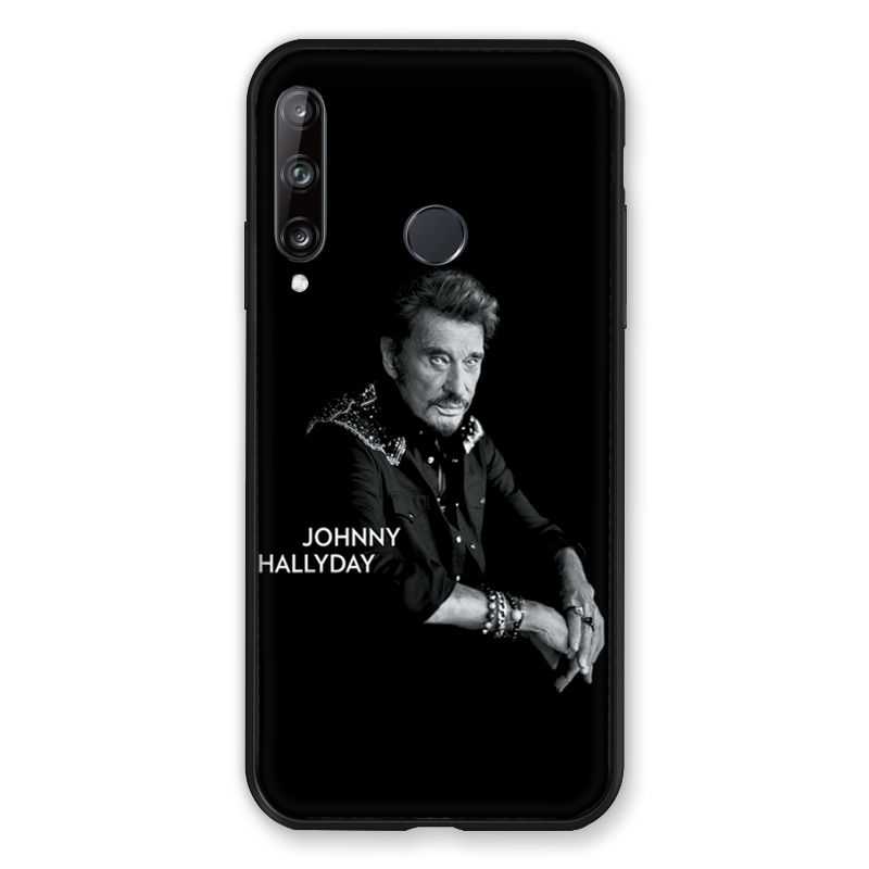 Coque Pour Huawei P40 Lite E Johnny Hallyday Noir