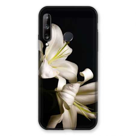Coque Pour Huawei P40 Lite E Fleur Lys Noir