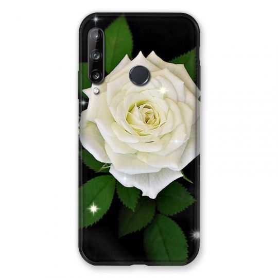 Coque Pour Huawei P40 Lite E Fleur Rose Blanche