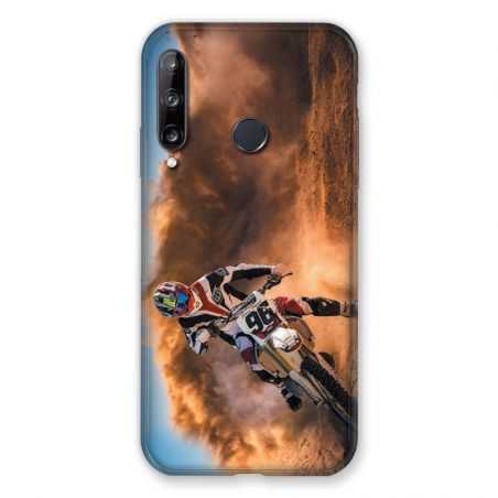 Coque Pour Huawei P40 Lite E Moto Cross Blanc
