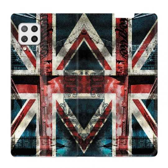 Housse Cuir Portefeuille Pour Samsung Galaxy A12 Angleterre UK Jean's
