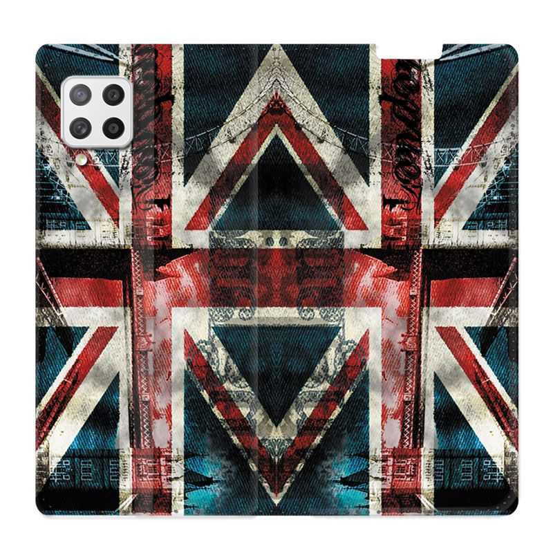 Housse Cuir Portefeuille Pour Samsung Galaxy A12 Angleterre UK Jean's
