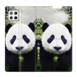Housse Cuir Portefeuille Pour Samsung Galaxy A12 Panda Color
