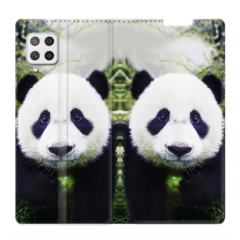 Housse Cuir Portefeuille Pour Samsung Galaxy A12 Panda Color