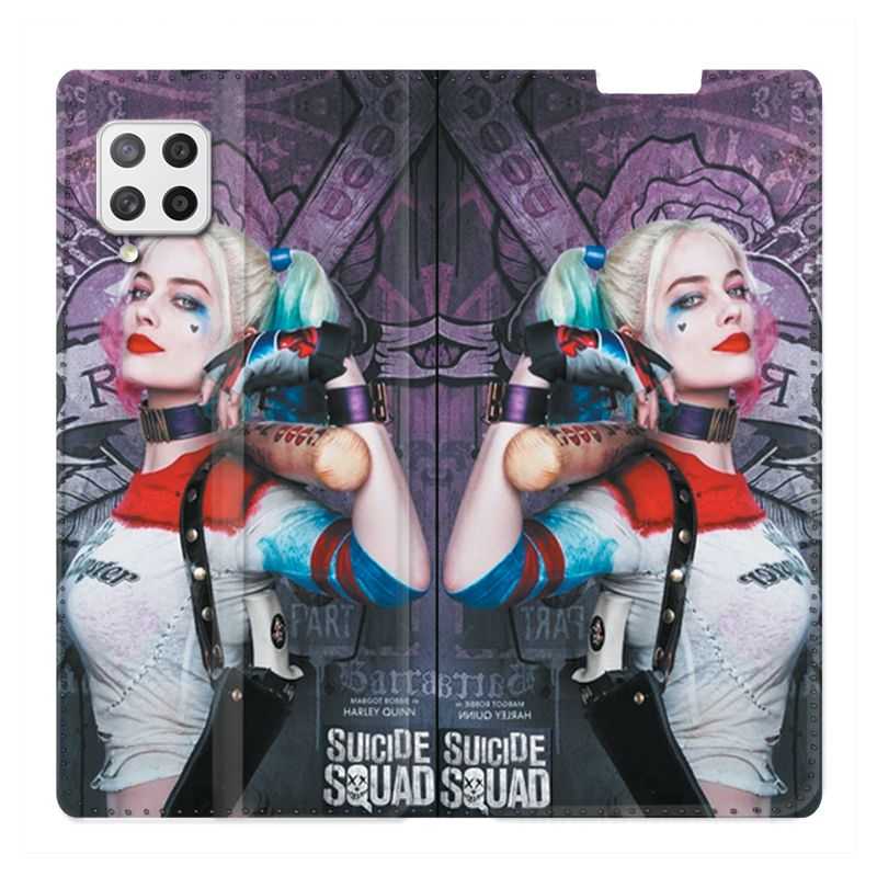 Housse Cuir Portefeuille Pour Samsung Galaxy A12 Harley Quinn Batte