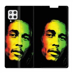 Housse Cuir Portefeuille Pour Samsung Galaxy A12 Bob Marley 2
